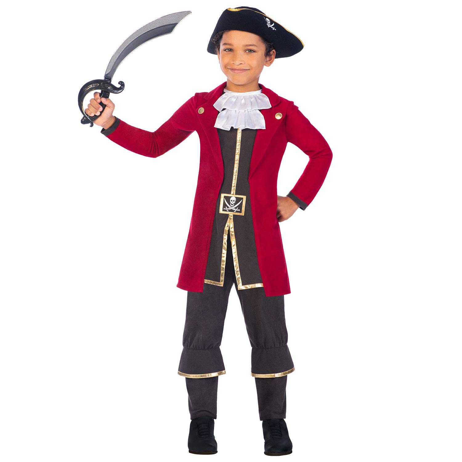 amscan 9908684 - Boys Captain Pirate World Book Day World Book Day Fancy Dress Costume Age: 4-6 Yrs
