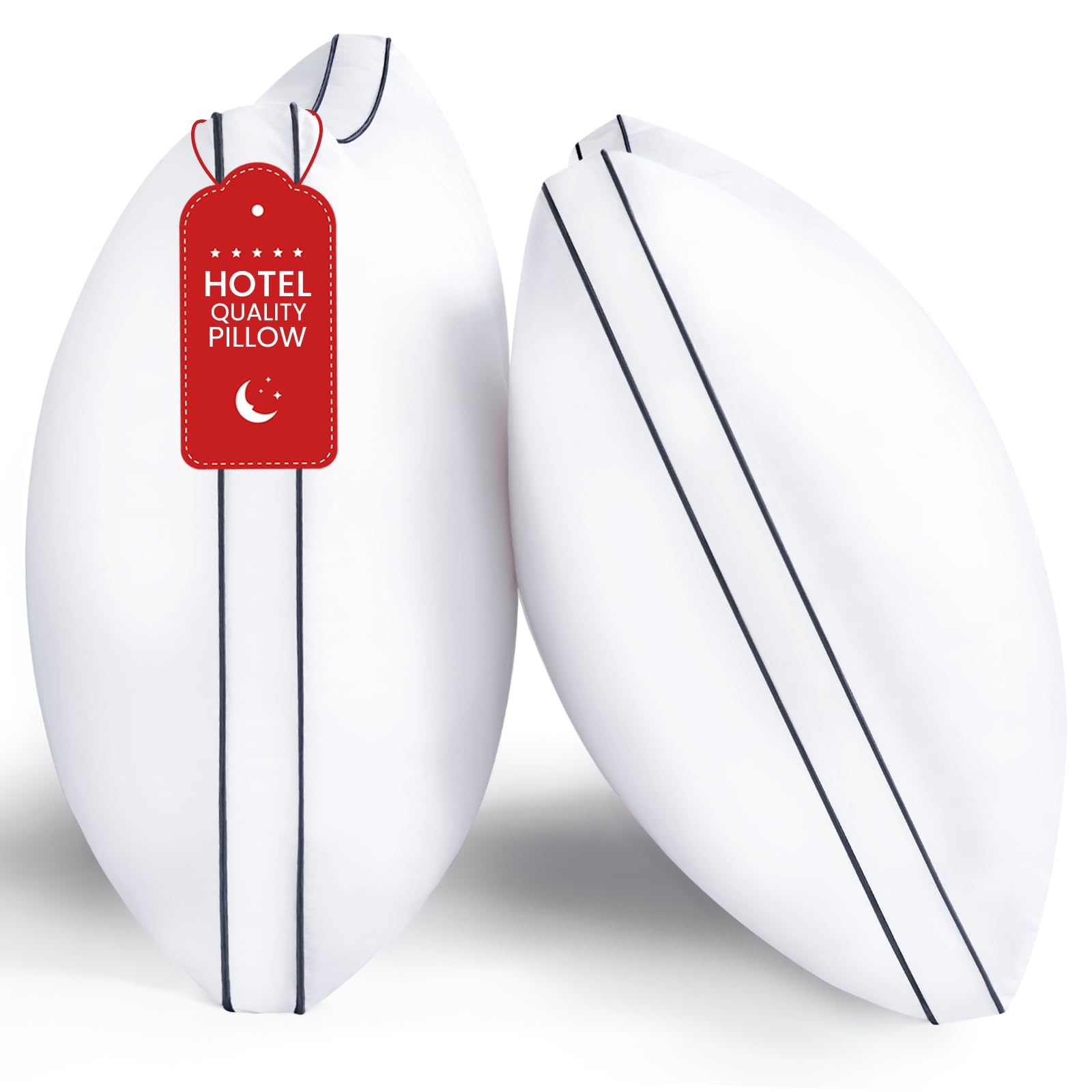 ROUMEA Pillows King Size Set of 2, Bed Pillows for Sleeping 2 Pack, Luxury Hotel Quality, Supportive King Pillows with Soft Down Alternative for Back Stomach Side Sleepers,Machine Washable