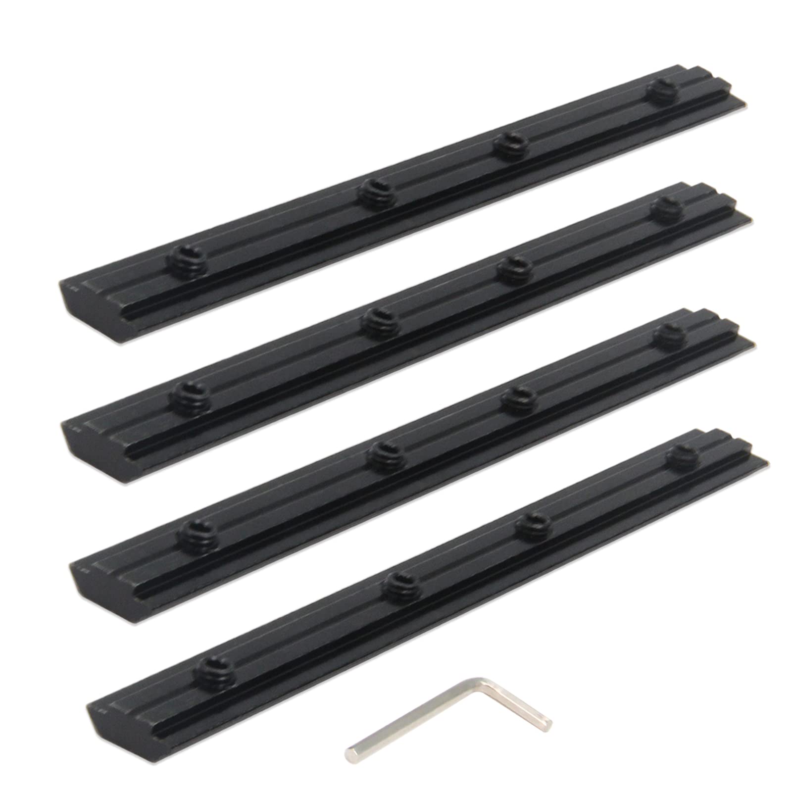 Yeebyee Straight Line Connector 7.1"Joint Bracket with M6 Screw for 0.31" Slot 3030 Series Aluminum Extrusion Profile, 4pcs/Pack (Black-Straight Bracket-30Series)