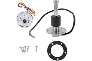 A ABSOPRO 100mm Fuel Sending Unit and Gauge Kit 3.9" Boat Fuel Tank Sending Unit Fuel Water Level Sensor and Fuel Gauge for B