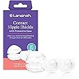 Lansinoh Contact Nipple Shields for Breastfeeding, 2 Nipple Shields (16mm) and Case