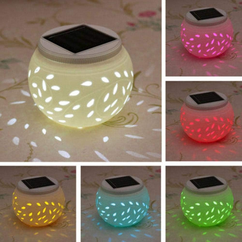 Campinery LED Solar Light Decorative Colorful Hollow Ceramic Solar Table Lamp Night Light regular