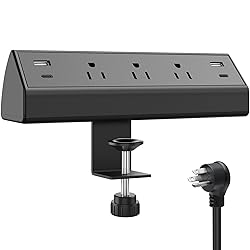 Jgstkcity Desk Clamp Power Strip,40W Total Fast