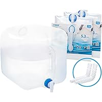 ITRAZ Collapsible Water Container with Spigot, BPA-Free FDA PE Water Carrier Jug, Portable Water Canteen for RV Camping Hikin