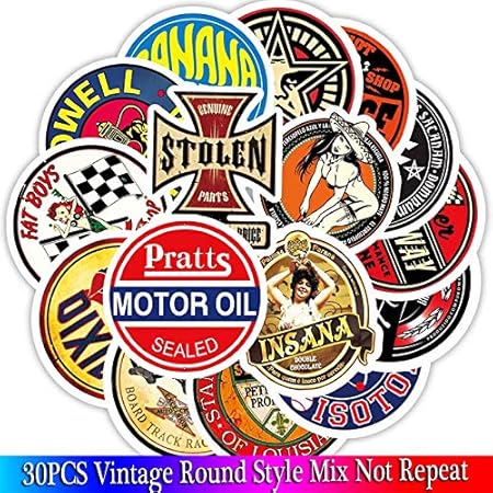 Inveroo 31pcs Vintage Pegatinas para Motocicleta Equipaje Moto ...