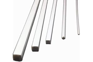 CGjiogujio 10pcs 6mm x 9.84" ABS Styrene Plastic Square Bar Rods