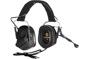 EARMOR M32 PLUS Tactical Headset for Helmet - Noise Canceling Headphones with mic for Shooting & Hunting Earmuffs, Nato TP120 Jacket Black