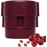 Cherry Pitter for 6 Cherries, ABS Hand Press with Removable Tray | 6-cherry pitting, ABS body, removable tray, easy rinse, for jam pie canning