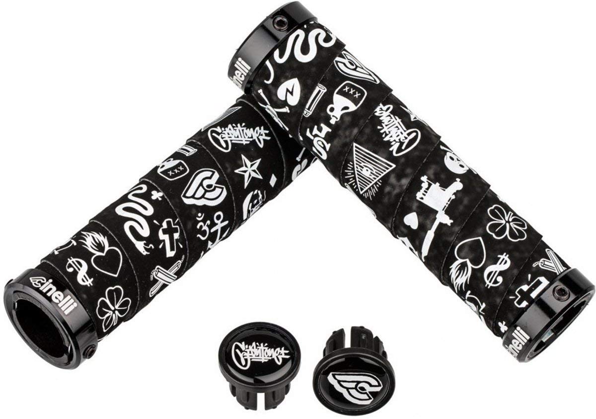 Cinelli Mike Giant Art Bar Tape Grips, Black