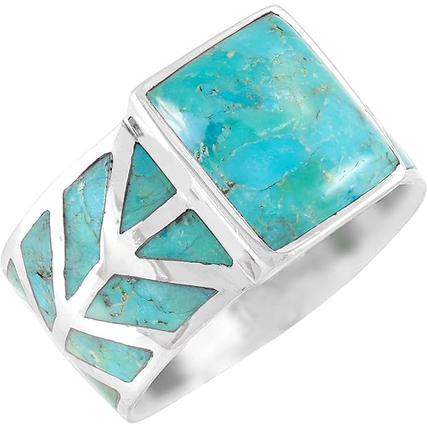 SILVER925 6 TURQUOISE RING/シルバー/リング Amazon.com: Sterling Silver Ring with Genuine Gemstones