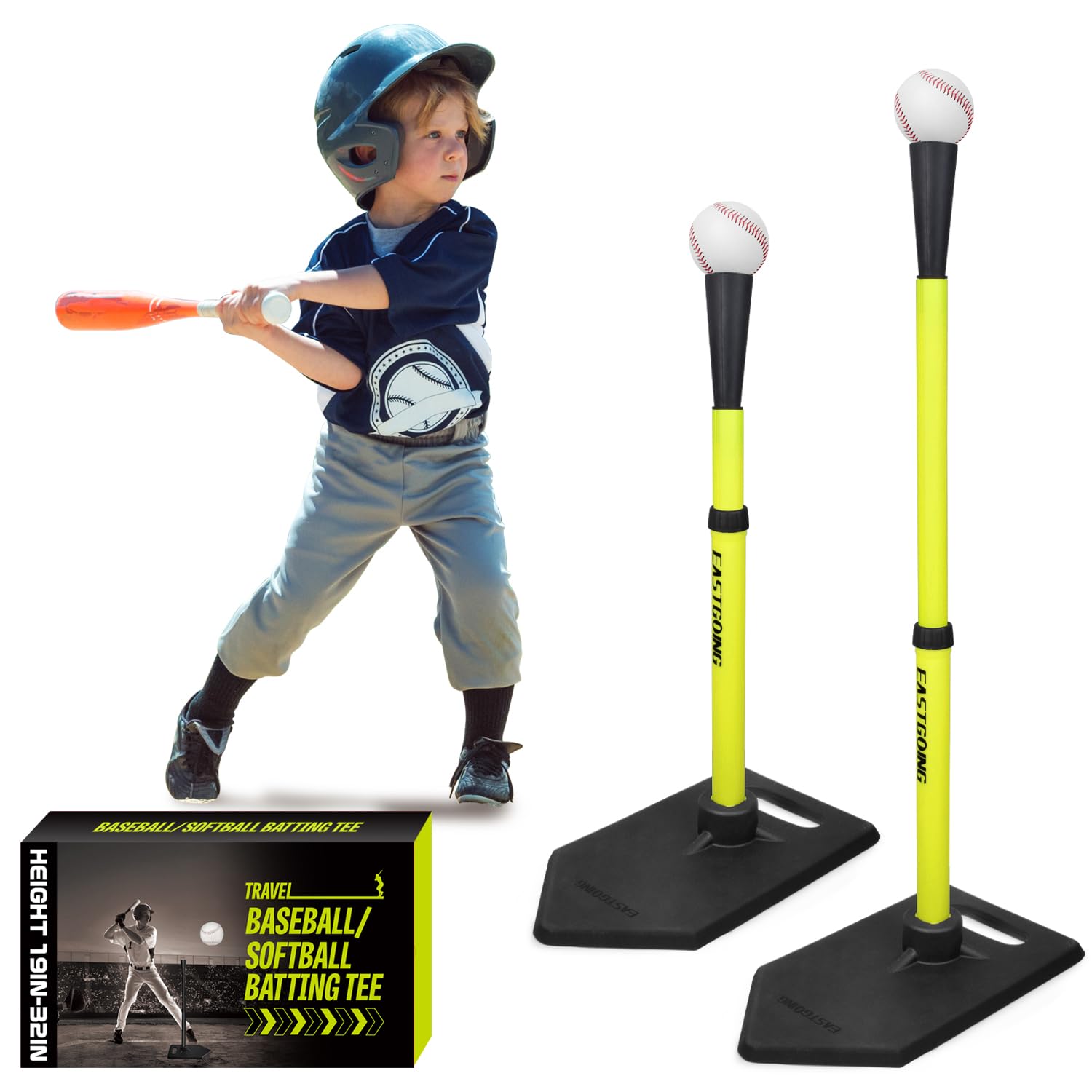 Photo 1 of Eastgoing Baseball Tee for Kids, Adjustable 19"-32" Height Telescopic Molded Rubber Tee, Batting Tee,Youth Hitting Tee, Softball Tee for Any Age Player Baseball Practice
