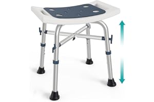 PELEGON Shower Chair for Inside Shower (350 lb) - Adjustable Height, Padded Seat, Shower Chair for Elderly and Disabled - Shower Chair for Adults, Tub Chairs for Bathtubs - Dark Blue