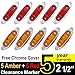 TMH Mini Side Led Marker (QR Model) 5 Amber + 5 Red with Chrome Bezel, for Truck Trailer Boat ATV Marine 12V DC