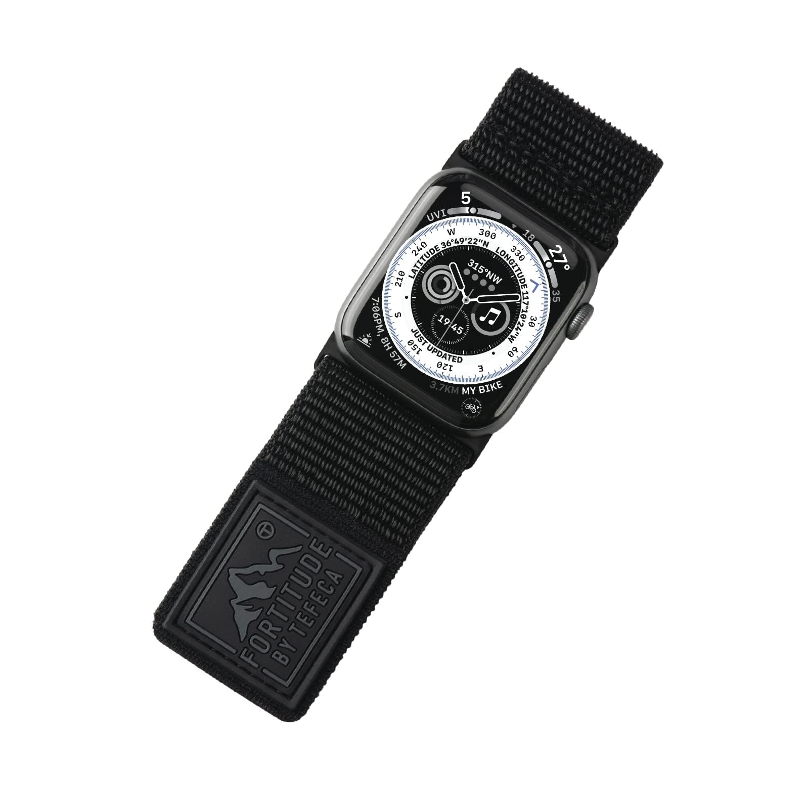 Tefeca Fortitude Series Ultrawide Band Compatible with Apple Watch Ultra/Ultra2 Series 9/8/SE2/7/6/SE/5/4/3/2/1(Black Woven, M/L for 49/45/44/42mm)