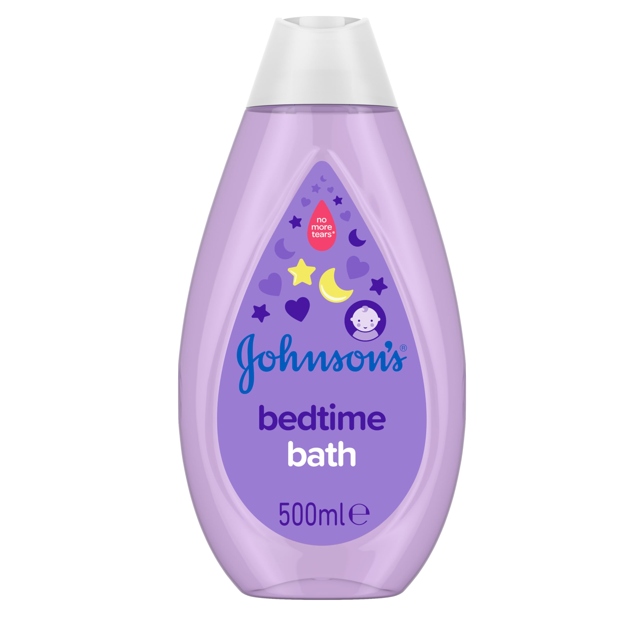 Johnson's Baby Bedtime Bath (1 x 500 ml), Gentle & Soothing Baby Bath to Help Sleep Better, Hypoallergenic Newborn Care, with Natural Calm Aromas and No More Tears Formula