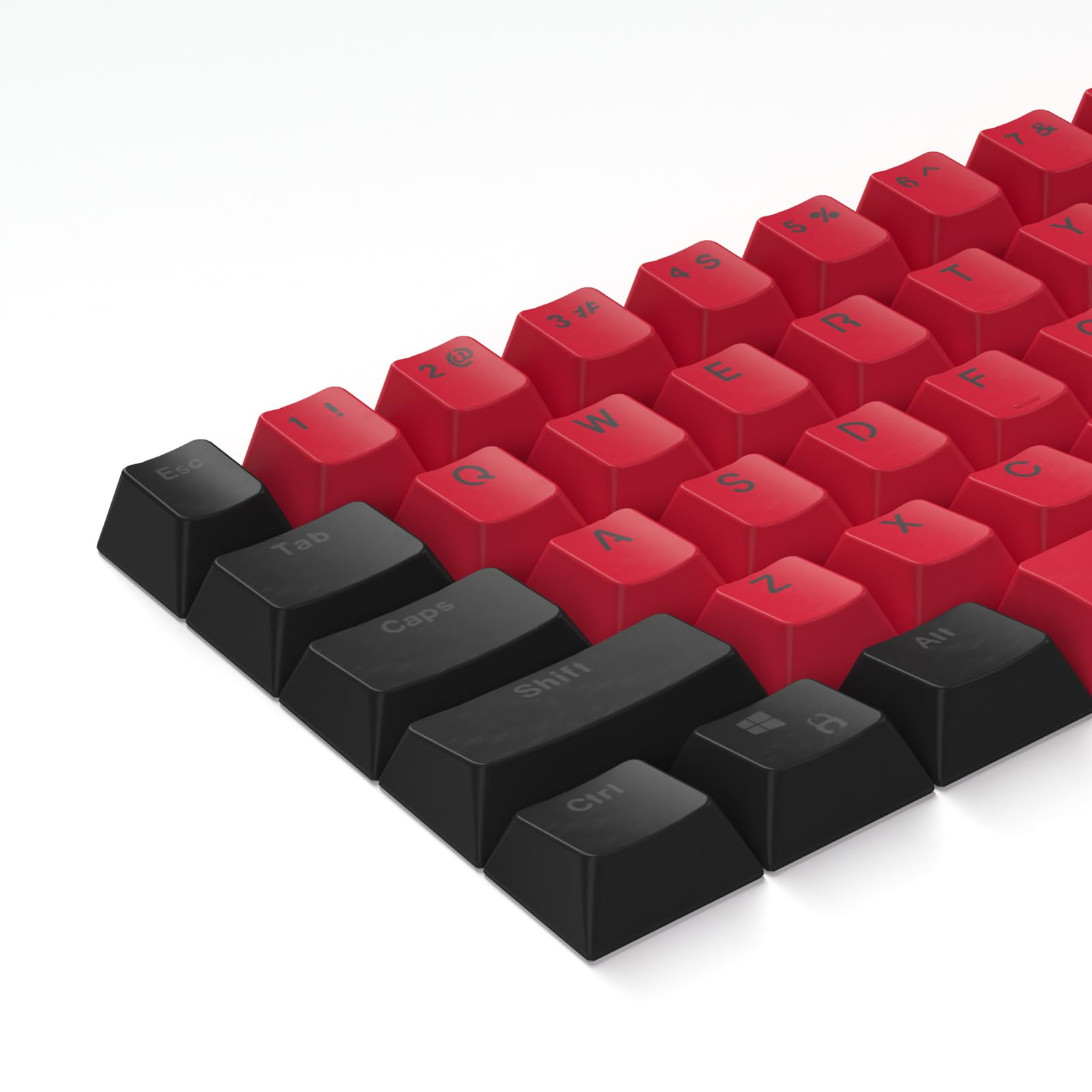 61 Backlit Black Red PBT Keycaps OEM Profile for Cherry Mx Switches 60% Layout Mechanical Keyboard
