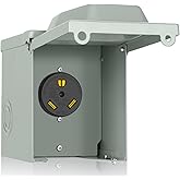 PAULINN 30 Amp RV Power Outlet Box, Nema TT-30R 125V RV Outdoor Panel Enclosed & Lockable for Outdoor Receptacle, Weatherproo