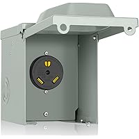 PAULINN 30 Amp RV Power Outlet Box, Nema TT-30R 125V RV Outdoor Panel Enclosed & Lockable for Outdoor Receptacle, Weatherproo