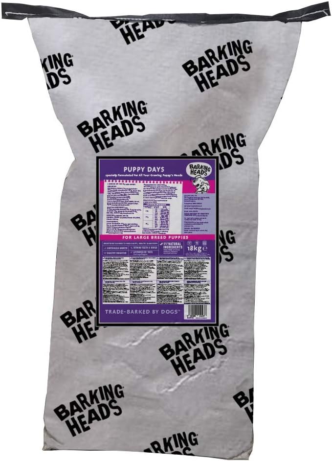 Barking Heads Complete Dry Dog Food 18kg, Puppy Big Foot (Large Breed) Puppy Days Turkey