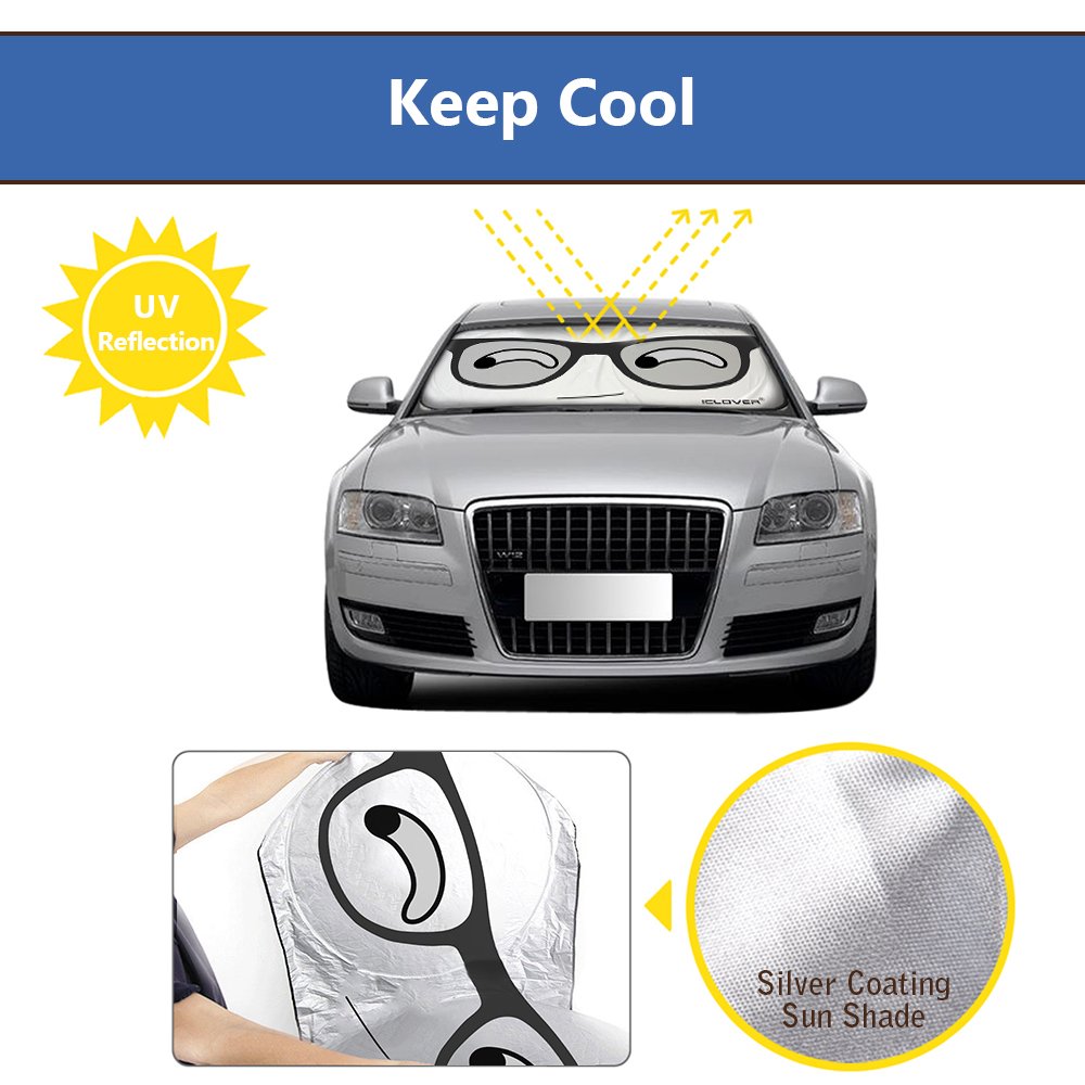 注目ブランド Ic Icloverデザインキュートな車フロントガラス用サンシェードフロントオートカーウィンドウサンシェード折りたたみシルバー 車サンシェードuv Rays Sun Visor Withストレージバッグ 59 X33 59 X33 Czbeye B07cwmw8rh Eyes 珍しい F7o2 Com