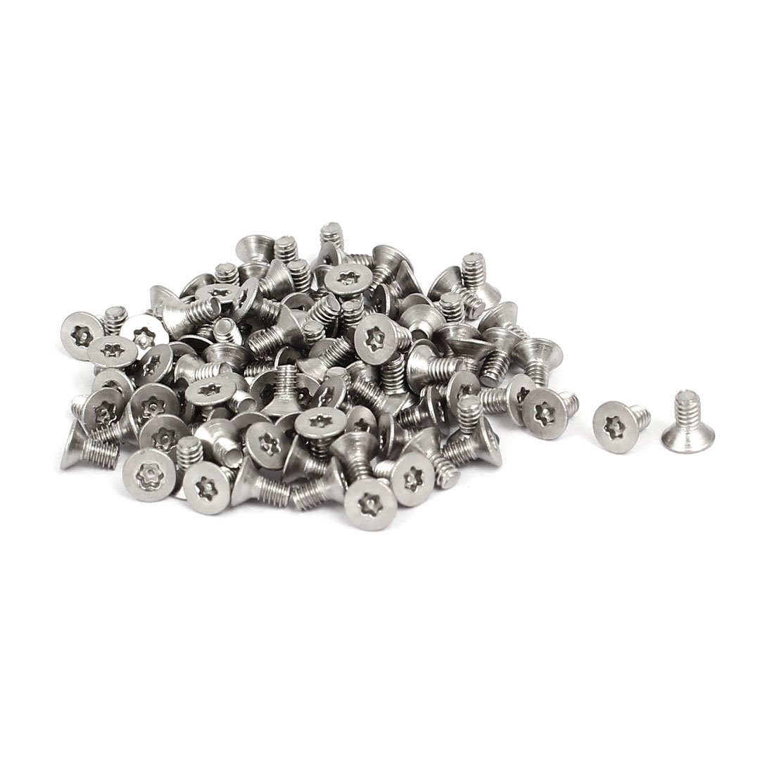 Sourcingmap M2x4mm 304 Stainless Steel Flat Head Torx Anti Theft Machine Screws 100pcs