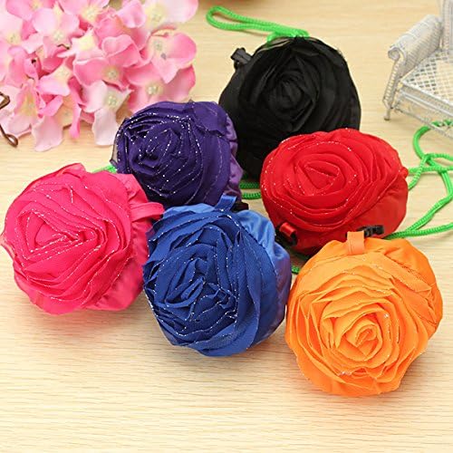Rose Flowers Reusable Folding Shopping Bag Grocery Bags Tote (Random: Color)
