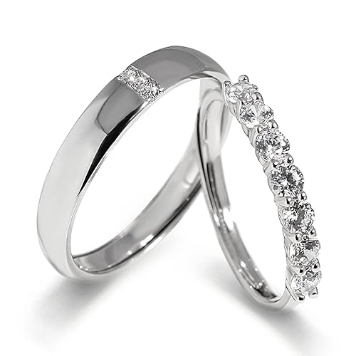 Meissa Couple Rings 925 Sterling Silver Dainty Wedding Bands Men
