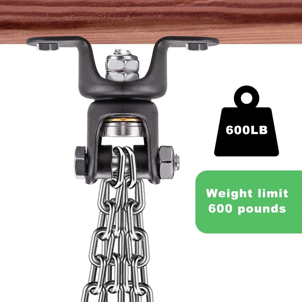 BeneLabel Heavy Duty Boxing Punching Bag Hnager, 360KG Capacity, 360° Rotation Wood Beam Holder with 2 Wood Screws for Wooden Sets, Bearing Design : Garden & Outdoor