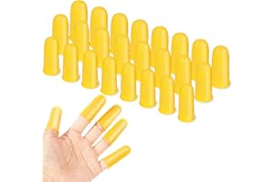 DANRONG 24pcs Silicone Finger Protectors,Rubber Fingers Tips, 3 Sizes,Finger Covers Thimble Guard Pads Caps for Hot Glue Gun Money Counting Collating Writing Sorting Task Wax Rosin Resin Crafts Sewing