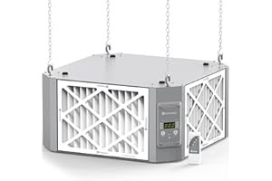 Denwenny 360 Degree Intake Air System Woodworking Shop - (1350CFM) with Strong Vortex Fan, Hanging Mode for Garage Works Shop