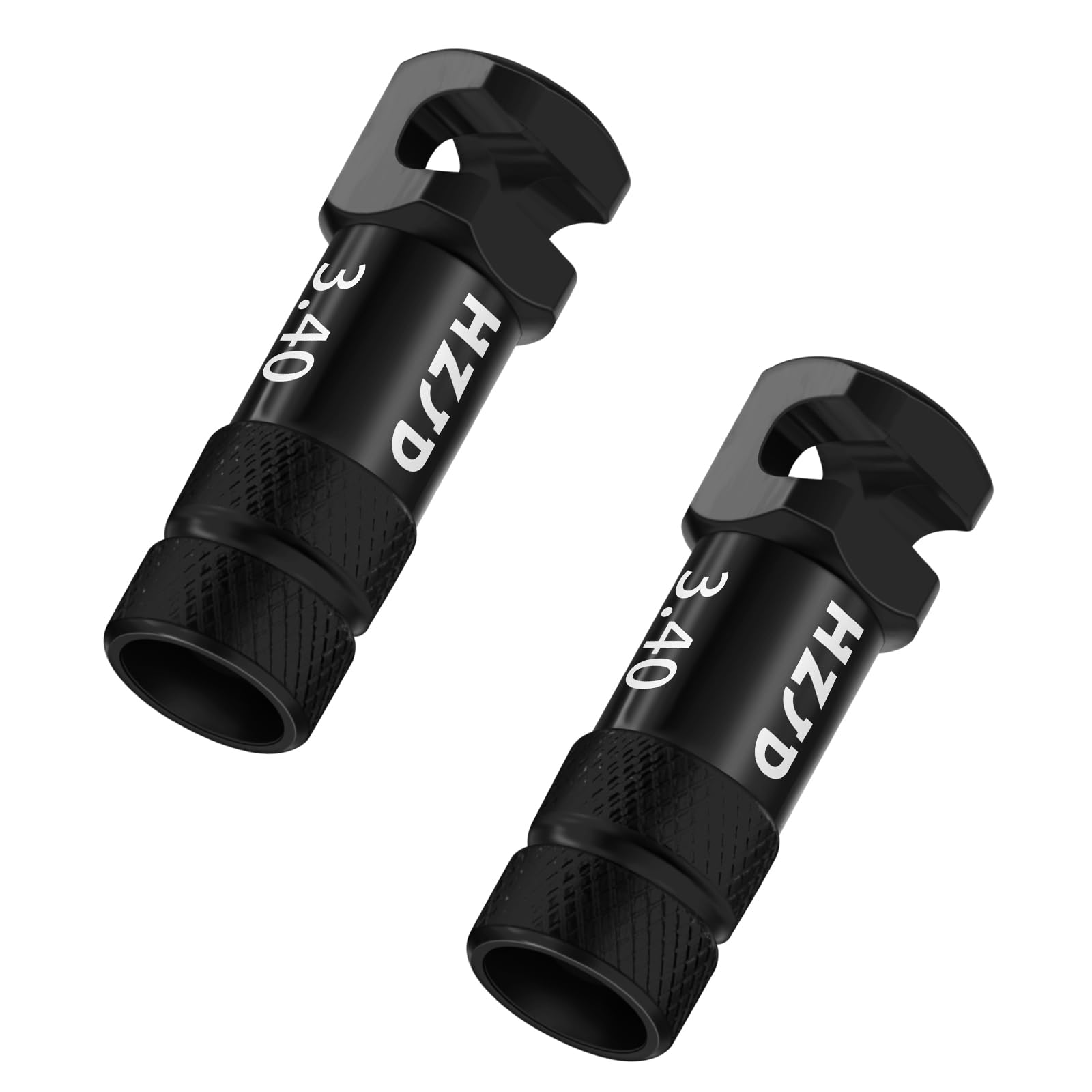 HZJD Bike Presta Valve Caps, Black, Integrated Core Spoke Removal Function(2 Pack)