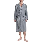 Latuza Men's Lightweight Robe Cotton Blend Knee Length Bathrobe