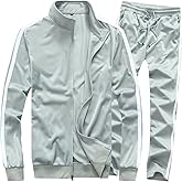 MACHLAB Men's Activewear Full Zip Warm Tracksuit Sports Set Casual Sweat Suit