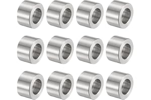 uxcell 12pcs Stainless Steel Spacer 12mm Bore x 20mm OD x 12mm Length Screw Bushing Plain Finish Round Metal Spacer for M12 S
