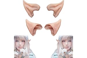 HOMEYA Elf Ears Halloween Cosplay Costumes Pointed Prosthetic Ear Tips Christmas Cosplay Gift for Women Kids Teens Men (2 Pairs)