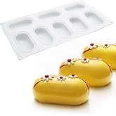 Vkinman 8-Cavity Pillow Silicone Mold for Baking Mousse Cake, 3D Silicone Baking Molds for Baking Cakes French Dessert Pastry Chocolate Cake Decoration Mold, 3D Pillow Shape
