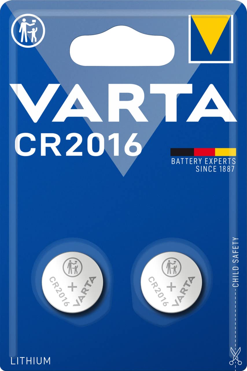 VARTA Batteries Electronics CR2016 Lithium button cell 3V battery 2-pack, Button cells in original blister pack of 2 โ image 1