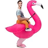 ZISUEX Flamingo Costume Rose Blow Up Suit Flamingo Inflatable Costume For Adult Women Party Halloween Costume Jumpsuit