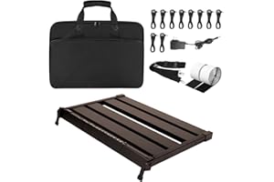 SOYAN 20.5"x13.8" Guitar Pedal Board with Build-in Power Supply, Aluminum Alloy Folding Guitar Pedal Board with Carry Bag