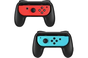 Beastron Comfort Grips Compatible with Nintendo Switch Joy Cons, Sweat-Resistant Handles, 2 Pack, Black (Matte Finish)