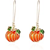 Enamel Thanksgiving Pumpkin Dangle Earrings for Women Fall Maple Leaf Drop Earrings Cute Ghost Earrings Halloween Party Holiday Gifts
