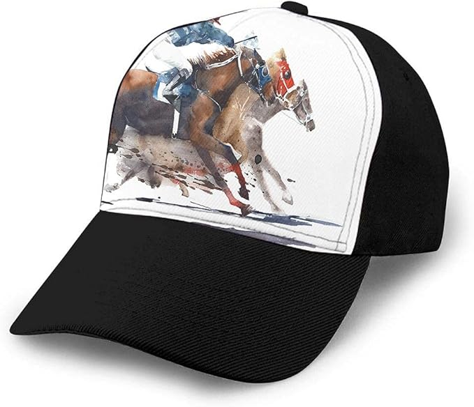 FTUYZ Horse Race Competition Baseball Cap Racing Horses with Creative
