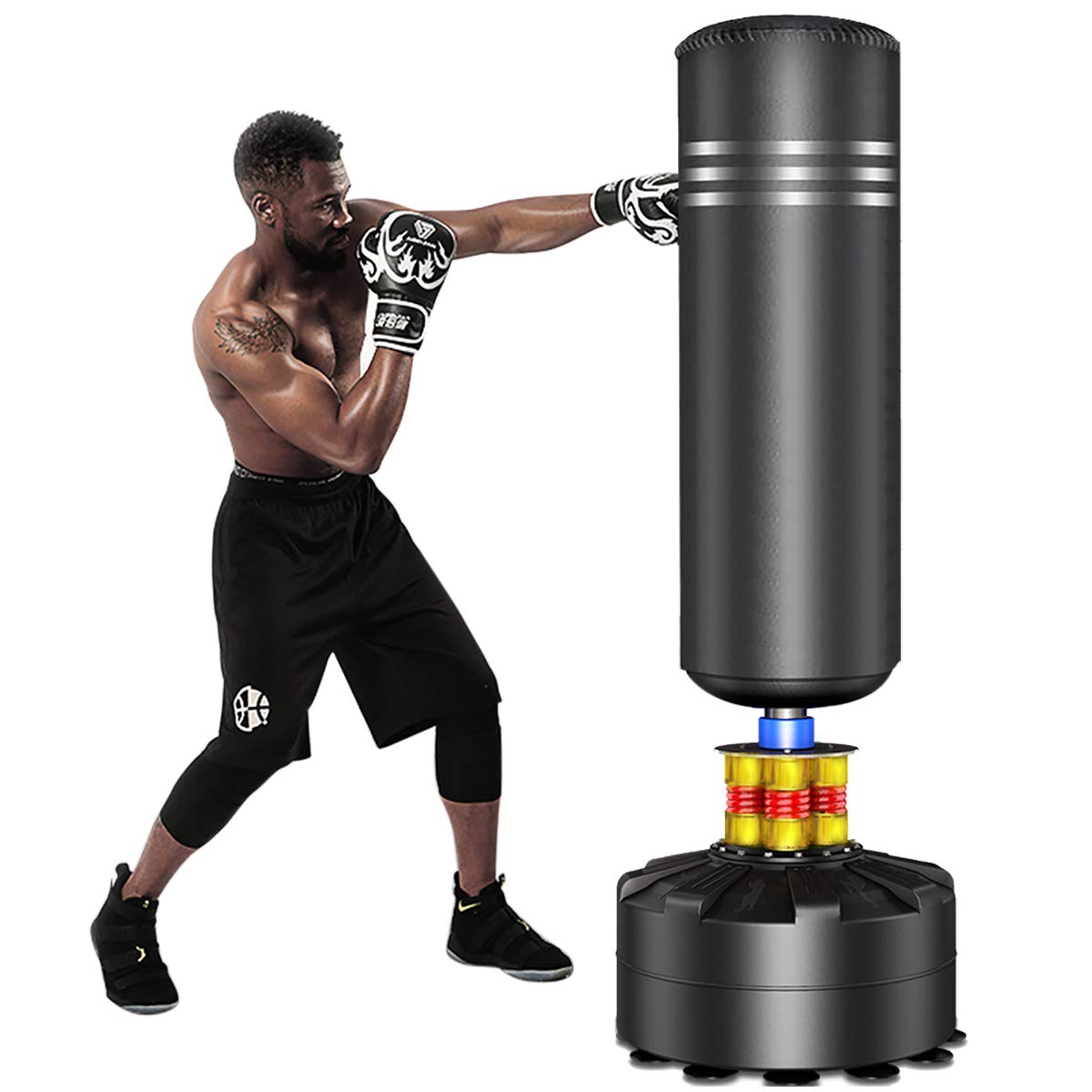 ELEMARA Freestanding Punching Bag with Suction Cup Base for Adult Youth