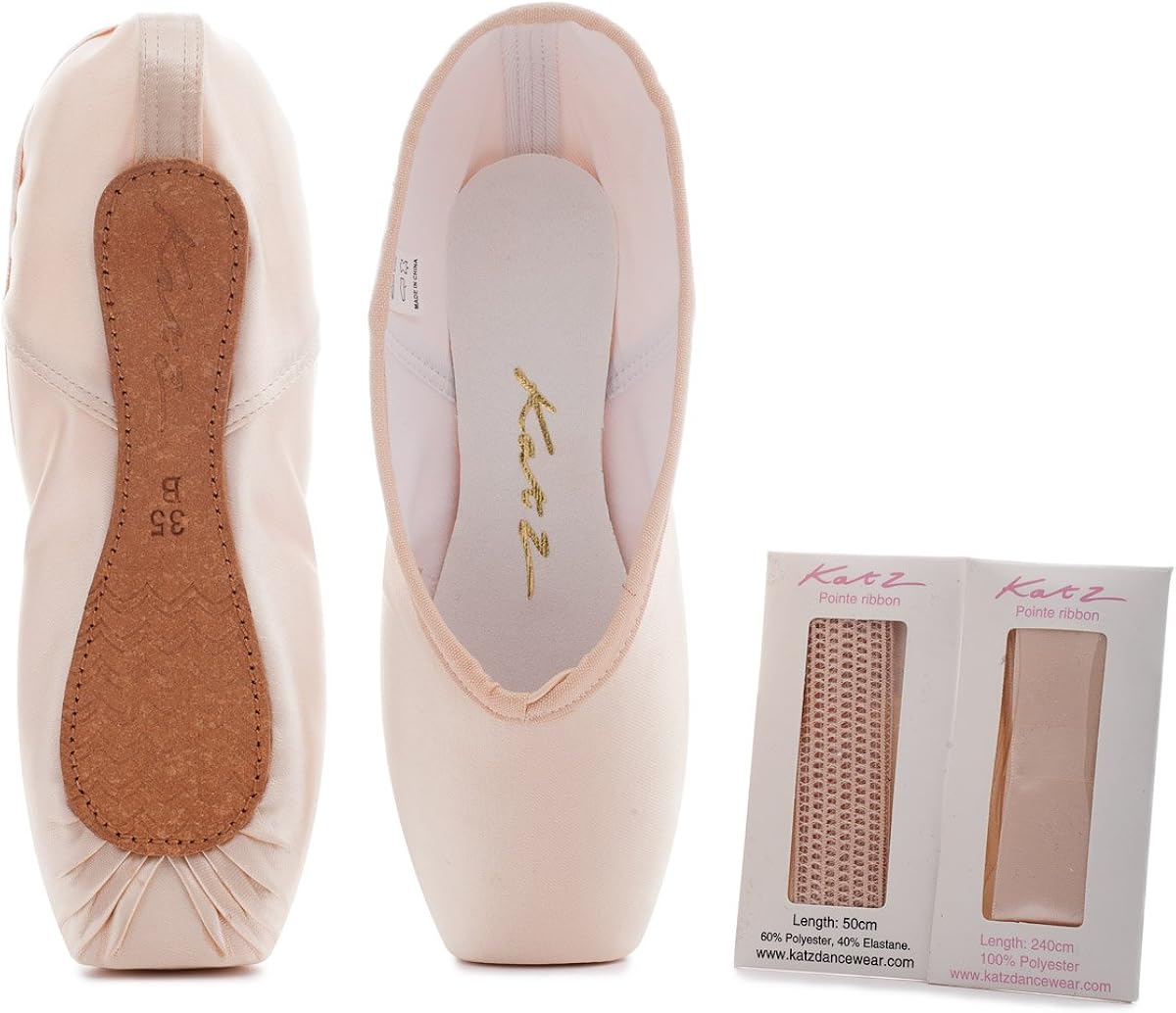 Katz Dancewear Girls Ladies Pink Satin Beginners Practice Ballet Demi