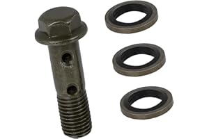 A ABSOPRO M10x1.25mm 42mm Length Banjo Bolt Fuel Line Adapter Set for Motorcycle Brake Master Cylinder Item Replacement