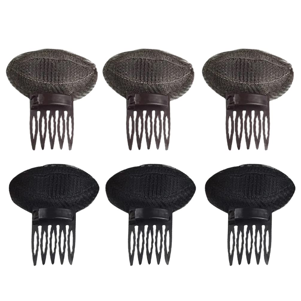 Lurrose 6pcs Puff Hair Head Cushion Invisible Fluffy Hair Pad Sponge Clip Front Base Comb Bun Bump Up Volume Base Invisible Fluffy Styling Insert Increase Pad for Women Girls