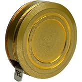 TEC Accessories Ti-Tape Retractable Mini Tape Measure, Brass Matte | Imperial and Metric, 3 Foot, User-Replaceable, EDC Pocket Size, Keychain Clip