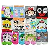 Angelina [Best Partner] Low Cut Socks, Assorted Designs, 12 Pairs per Pack#350A_9-11