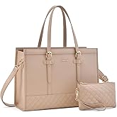 LOVEVOOK Laptop Bag for Women,15.6 inch Laptop Tote Bag Waterproof PU Leather Computer Bag Work Bags for Business Office, Large Capacity Laptop Purse Professional Work Tote Black