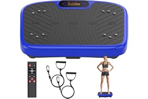 GDCOO Vibration Plate Exercise Machine, Vibration Plate for Lymphatic Drainage, Portable Sport Gym for Shaping Whole Body Muscle - Max User Weight 450 Lbs(Blue)